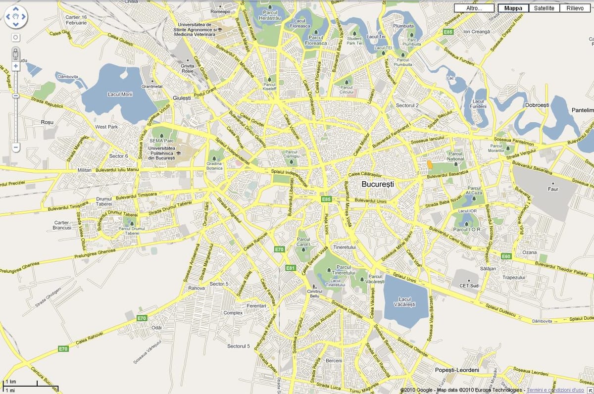 mapa bucuresti rumunsko