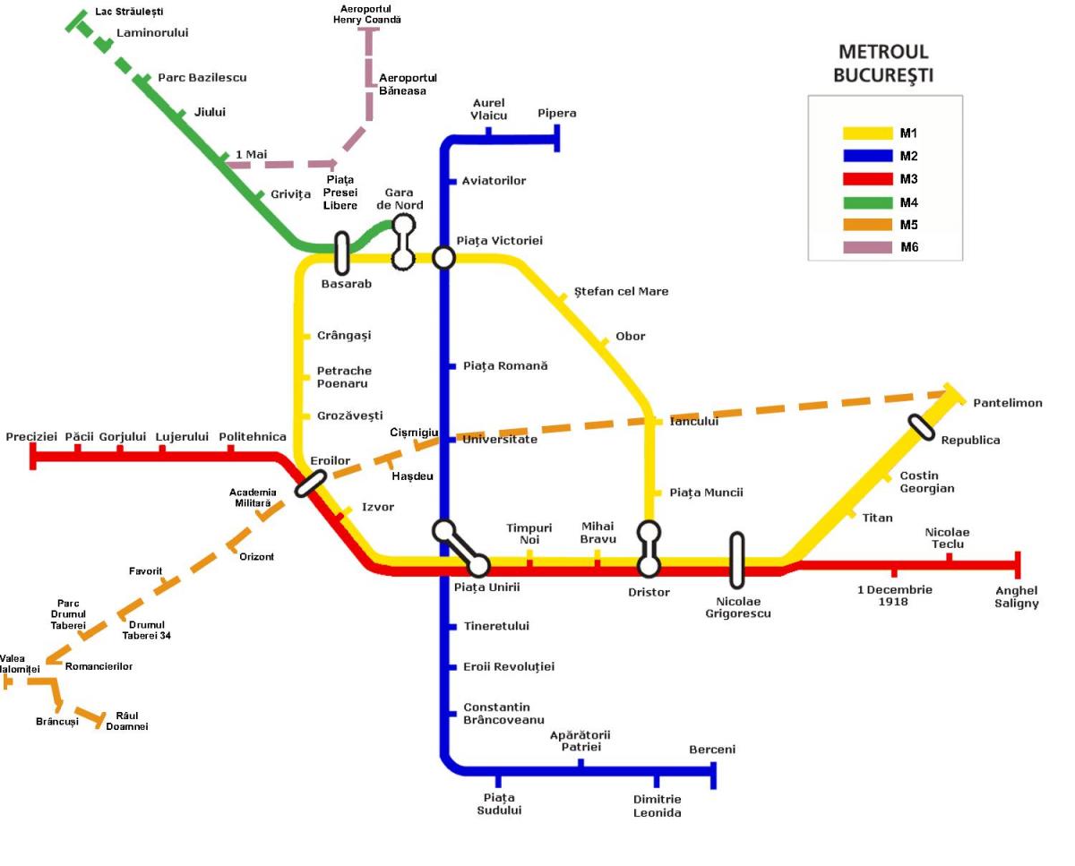 mapa metro bukurešť rumunsko