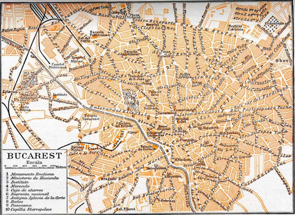 staré město bukurešť mapě