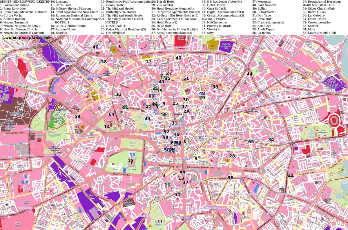 bukurešť street map