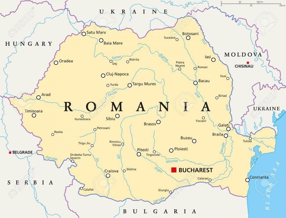 hlavní město rumunska mapě